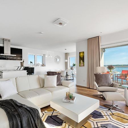 Horizont- Direkt Am Wasser, Hafenblick, Fahrstuhl, Sauna, Ueberdachter Balkon Olpenitz Bagian luar foto