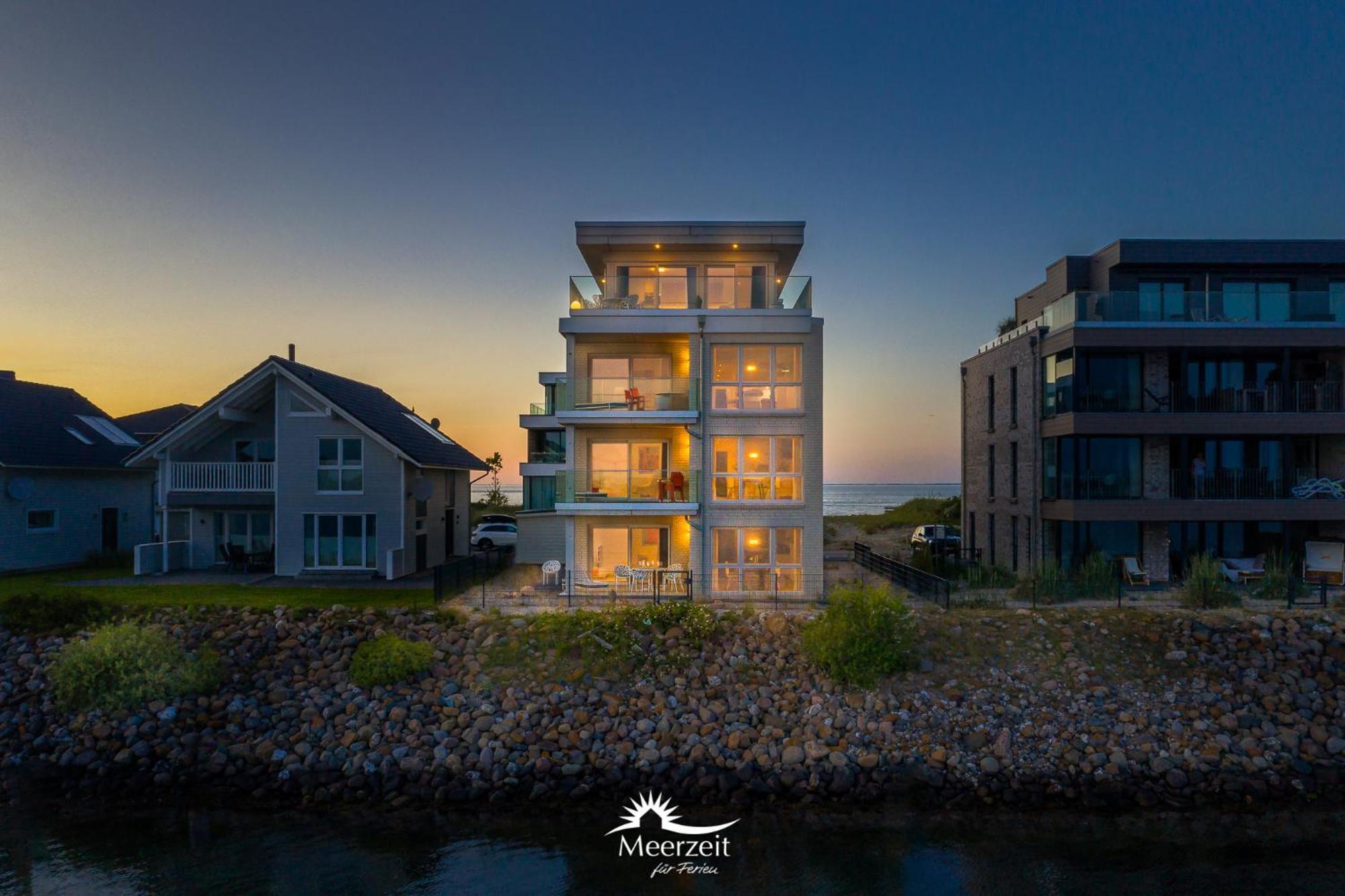 Horizont- Direkt Am Wasser, Hafenblick, Fahrstuhl, Sauna, Ueberdachter Balkon Olpenitz Bagian luar foto