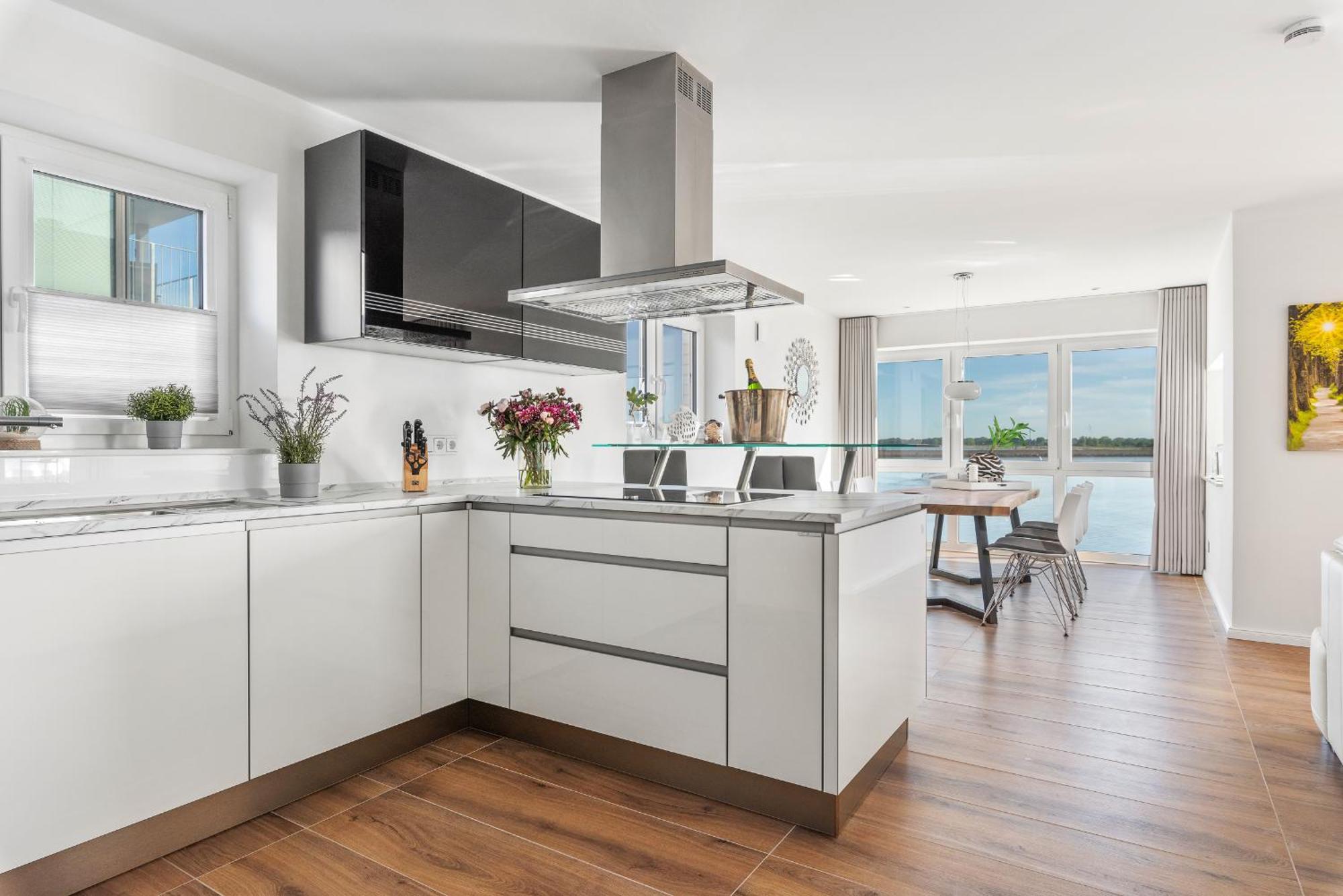 Horizont- Direkt Am Wasser, Hafenblick, Fahrstuhl, Sauna, Ueberdachter Balkon Olpenitz Bagian luar foto